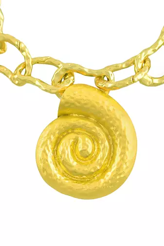 Gold finished coral shell bracelet