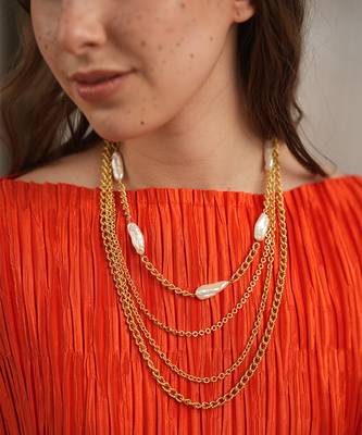 Gold finished chain necklace 1