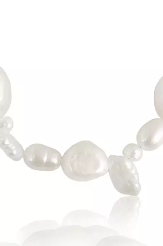 Gold pearl nebula cloud bracelet