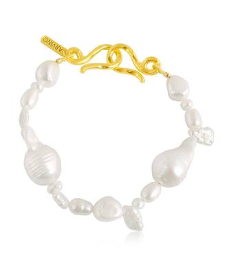 Gold pearl nebula cloud bracelet 4