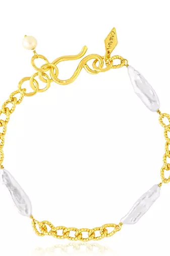 Golden pearl anklet ( 1 piece )