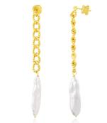 Golden concord pearl earrings