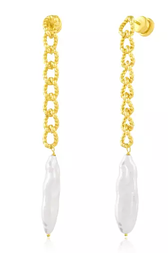 Golden concord pearl earrings