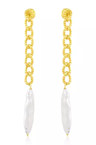 Golden concord pearl earrings