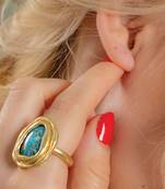 Turquoise ocean ring for women