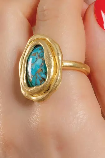 Turquoise ocean ring for women