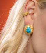 Turquoise ocean studs for women