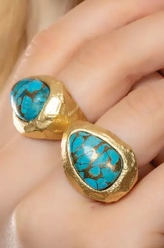 Turquoise tide ring for women