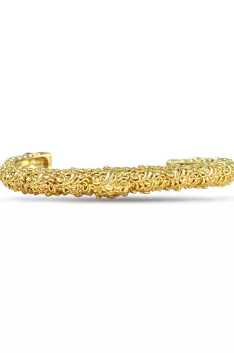 Gold finished dune bangles