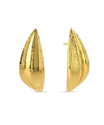 Gold finished palm earrings 1