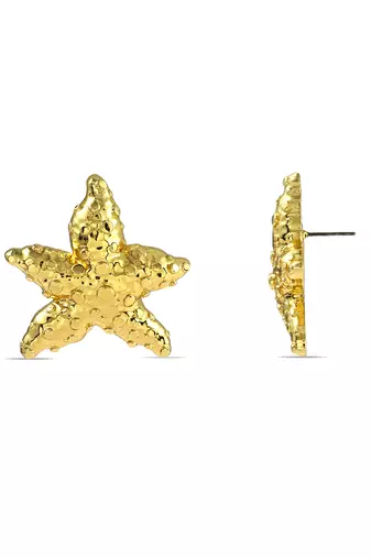 Gold seaside starfish studs