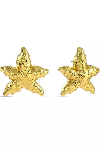 Gold seaside starfish studs
