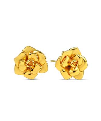 Gold finished rose bloom studs 1
