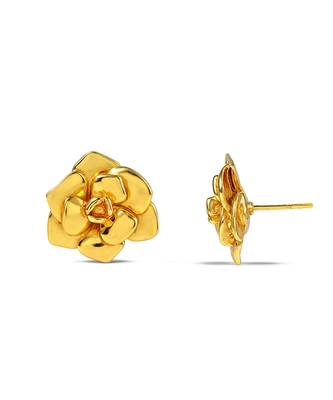 Gold finished rose bloom studs 2