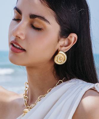 Gold finished shell earrings  1