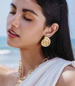 Gold finished shell earrings 