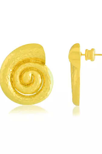 Gold finished shell earrings 