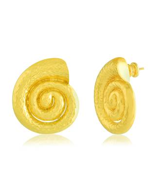 Gold finished shell earrings  3
