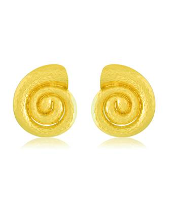 Gold finished shell earrings  4