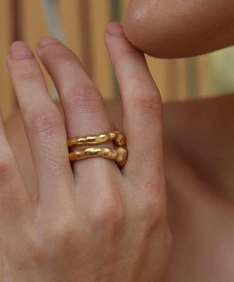 Gold finished twist of fate ring 3