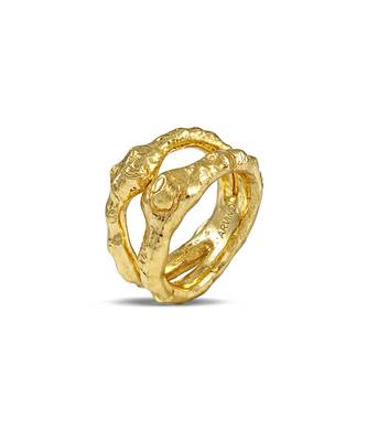Gold finished twist of fate ring 4