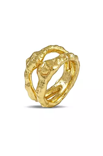 Gold finished twist of fate ring