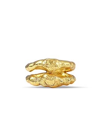 Gold finished twist of fate ring 5