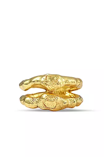 Gold finished twist of fate ring