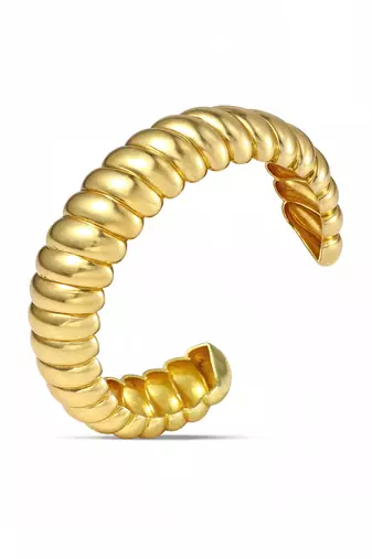 Gold finished twisted tide cuff