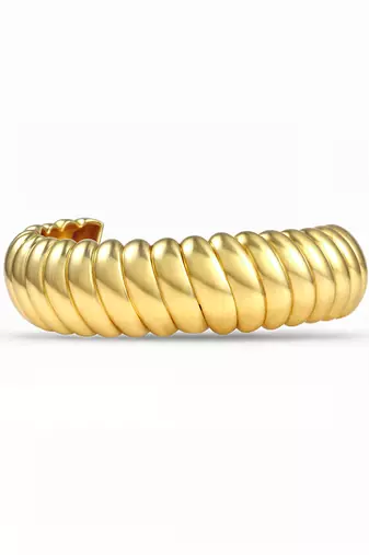 Gold finished twisted tide cuff