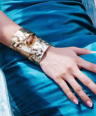 Gold tiger’s eye power cuff 1