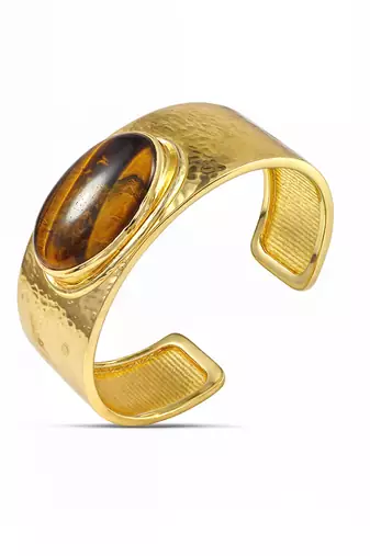 Gold tiger’s eye power cuff