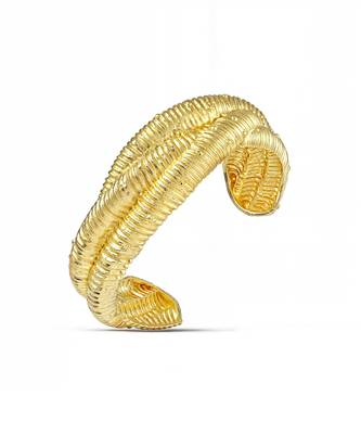 Gold braided horizon cuff  1