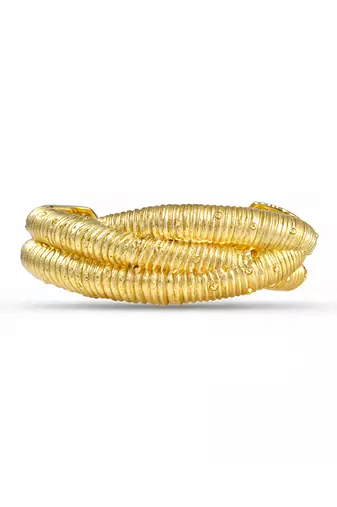 Gold braided horizon cuff 