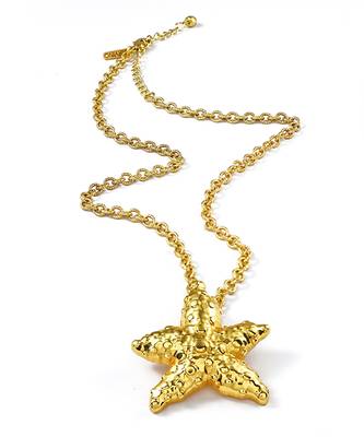 Gold finished seaside starfish necklace 2