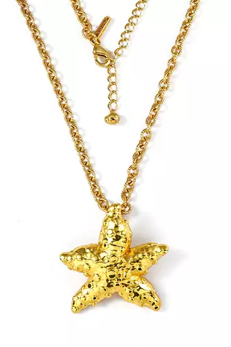 Gold finished seaside starfish necklace