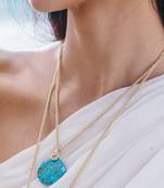 Turquoise medallion necklace