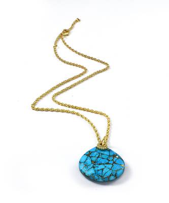 Turquoise medallion necklace 2
