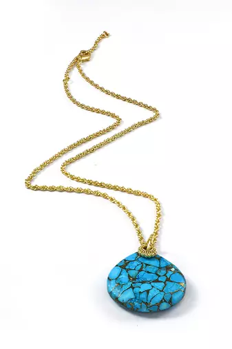Turquoise medallion necklace