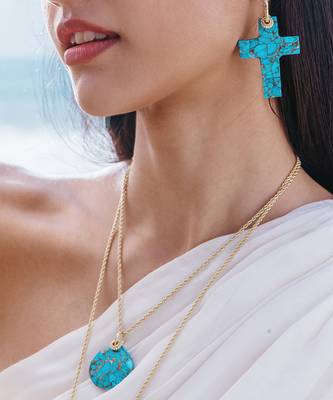 Turquoise medallion necklace 3