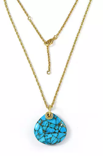 Turquoise medallion necklace