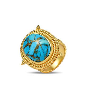 Turquoise emblem ring for women 1