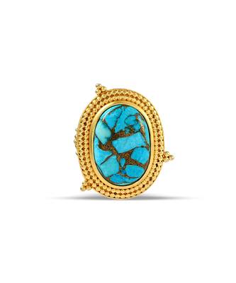 Turquoise emblem ring for women 2