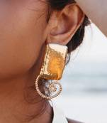 Gold finished twist earring