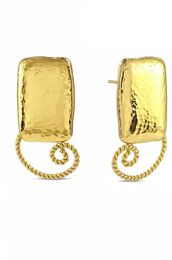 Gold finished twist earring
