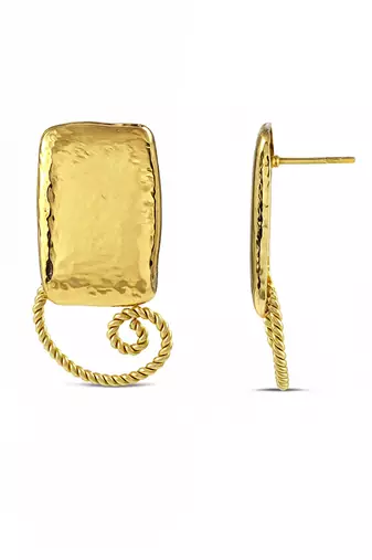 Gold finished twist earring