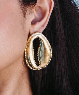 Gold finished shell earrings 1