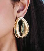Gold finished shell earrings