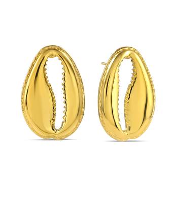 Gold finished shell earrings 2
