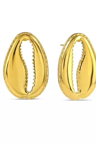 Gold finished shell earrings